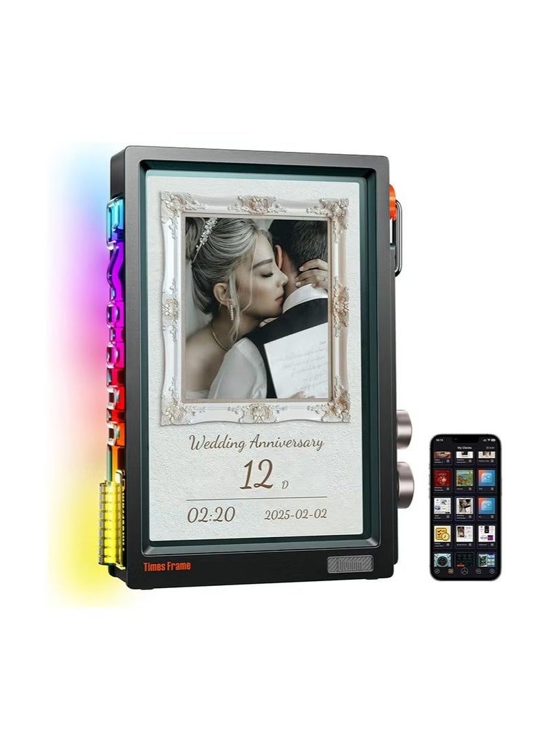 Divoom Times Frame-10.1" Digital Picture Frame Transparent IPS Smart Linux OS with RGBLED Rotary Knob WiFi 64GB 400+Clock Faces Widget 50+API Feeds Gift Mode Pixel Art Community Personalized Display - Image 1